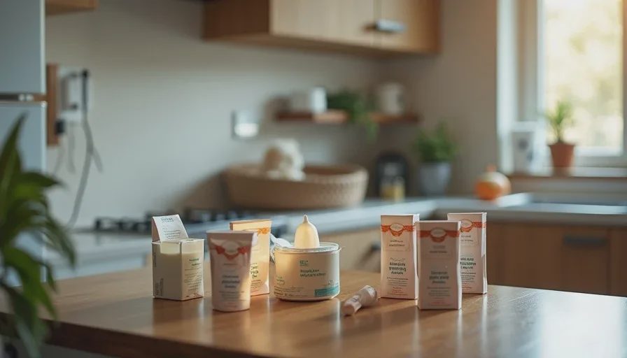 The collection of things that promised calm Assorted calming products on a kitchen counter