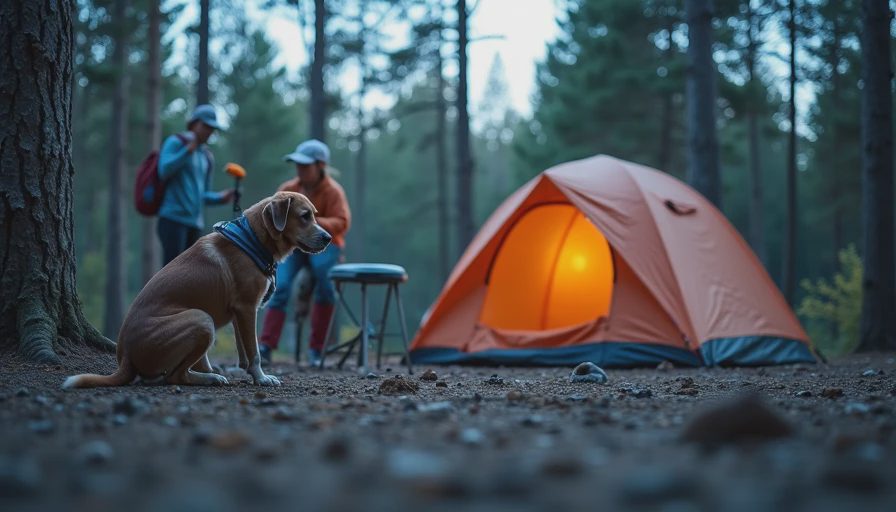 Visual context for tips for camping with dogs