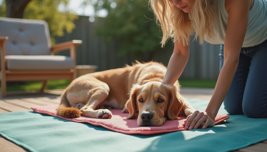 Visual context for dog cooling mat