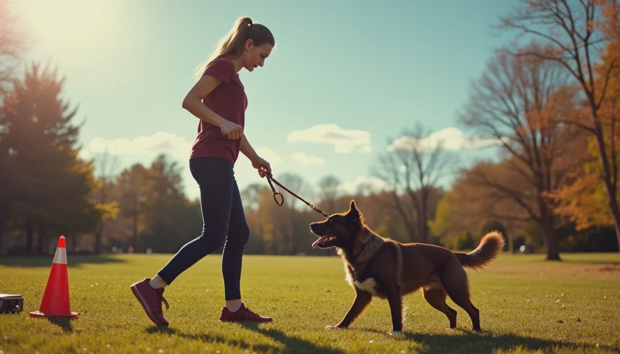 Visual context for dog obedience training