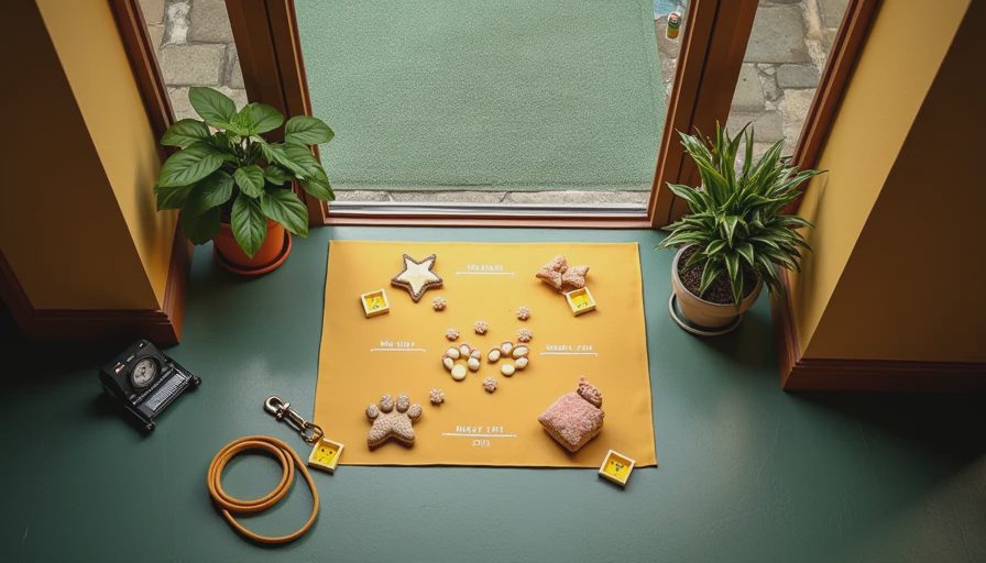 Illustration for puppy potty training schedule